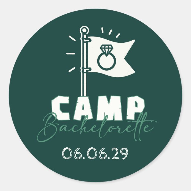 Camp Bachelorette Classic Round Sticker (Front)