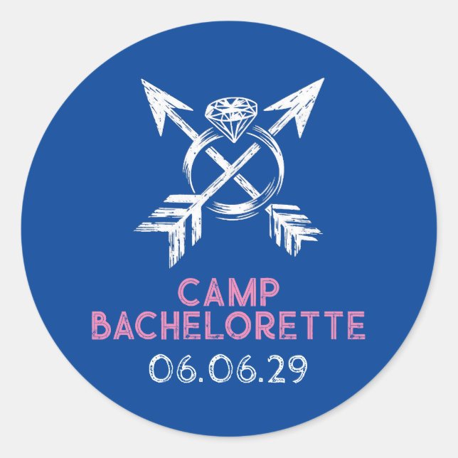 Camp Bachelorette Classic Round Sticker (Front)