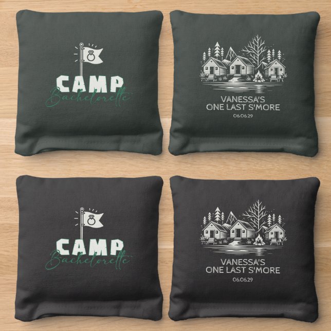 Camp Bachelorette Cornhole Bags (Wood)