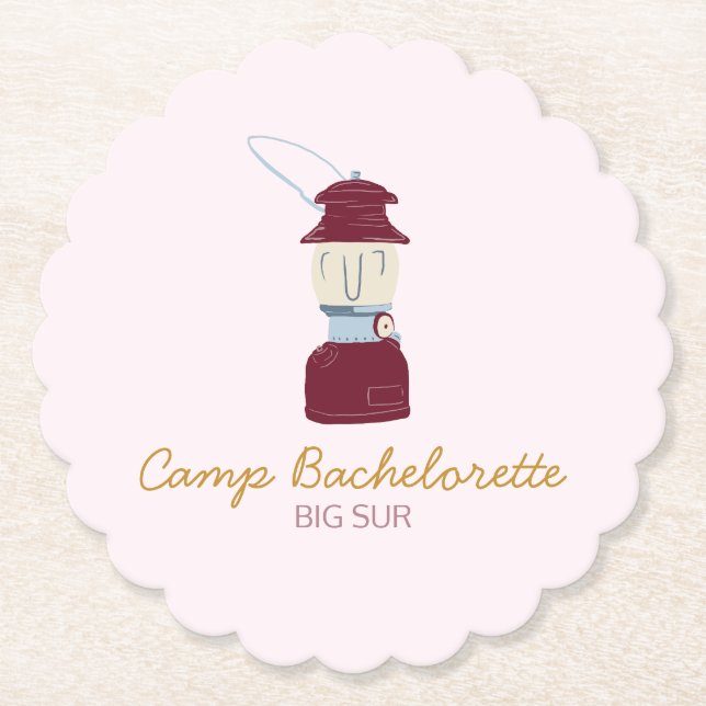 Camp Bachelorette Decor Paper Coaster (Front)