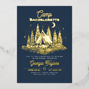 Camp Bachelorette Foil Invitation