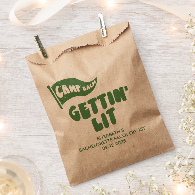 Camp Bachelorette Gettin' Lit Recovery Kit Favor Bag (Clipped)