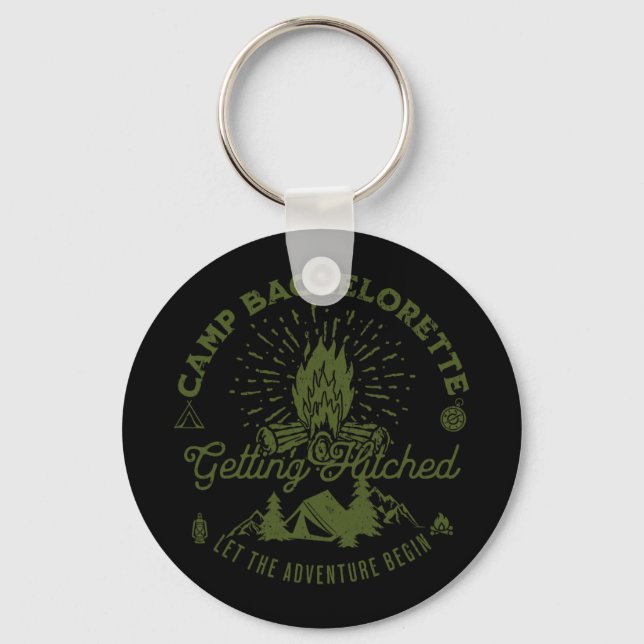 Camp Bachelorette Getting Lit Bride Party Favor De Keychain (Front)