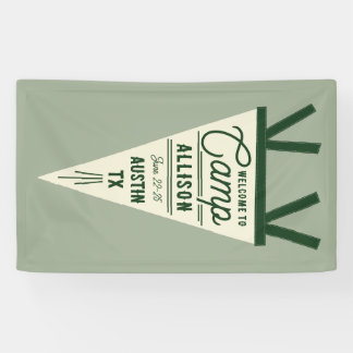 Camp Bachelorette Green Pennant Banner