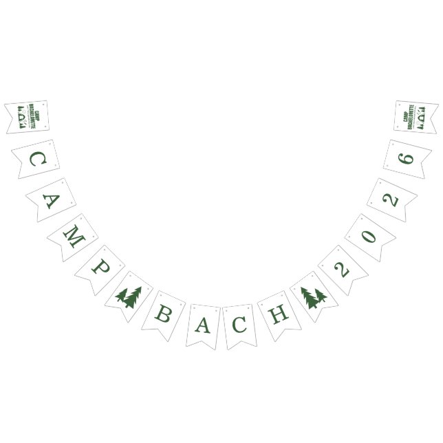 Camp Bachelorette Green Weekend bunting banner (All)