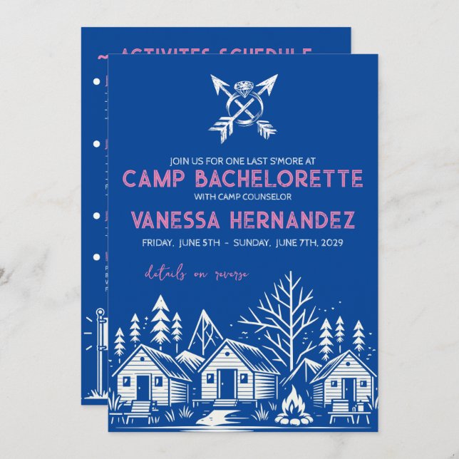 Camp Bachelorette Invitation (Front/Back)