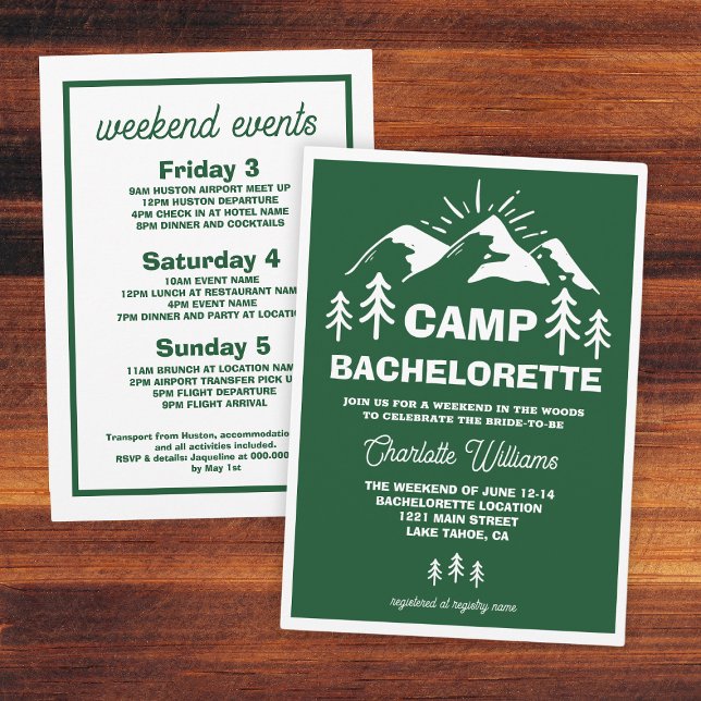 Camp Bachelorette Invitation (Camp Bachelorette Invitation
)