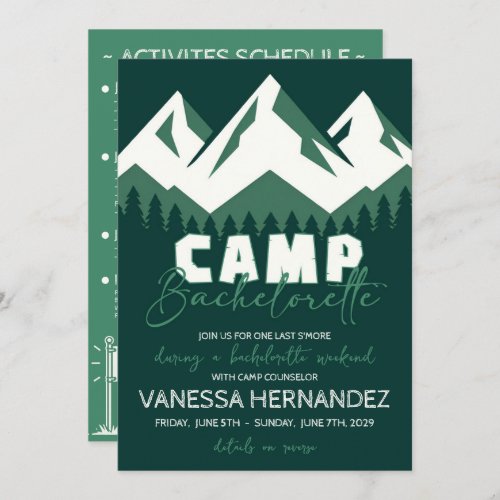 Camp Bachelorette Invitation