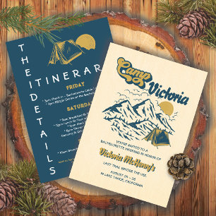 Camp Bachelorette Itinerary Girls Weekend Party Invitation
