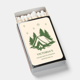 Camp Bachelorette Matchboxes, Modern Rustic Party Matchboxes