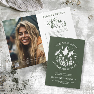 Camp Bachelorette Modern Rustic Bachelorette Party Invitation