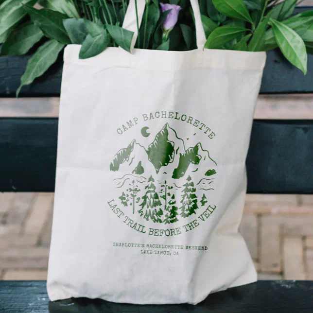 Camp Bachelorette Modern Rustic Bachelorette Party Tote Bag | Zazzle