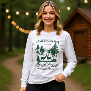 Camp Bachelorette Mountain Deer Last Trail Camping T-Shirt