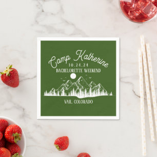 Camp Bachelorette Mountain Glamping Weekend Party Napkins