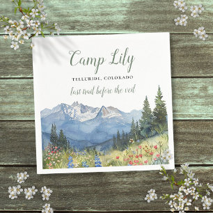 Camp Bachelorette Mountain Hiking Weekend Party Napkins