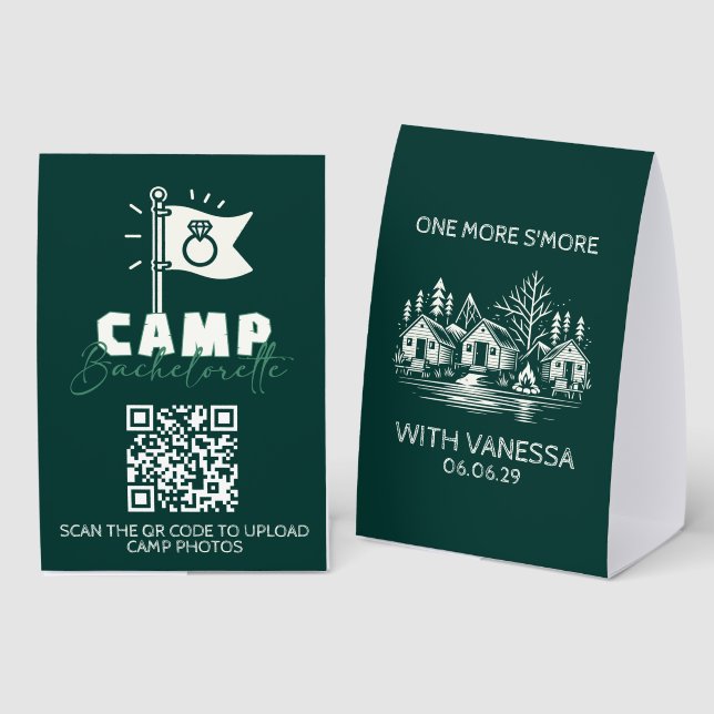 Camp Bachelorette Paper Table Tent (Front/Back)