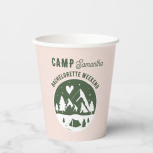 Camp Bachelorette Party Camping Bach Pink Paper Cups