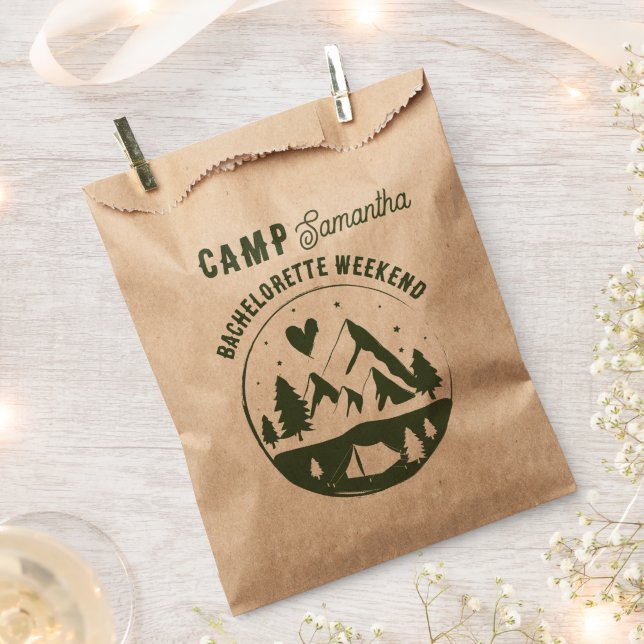 Camp Bachelorette Party Camping Bach Weekend  Favor Bag (Clipped)