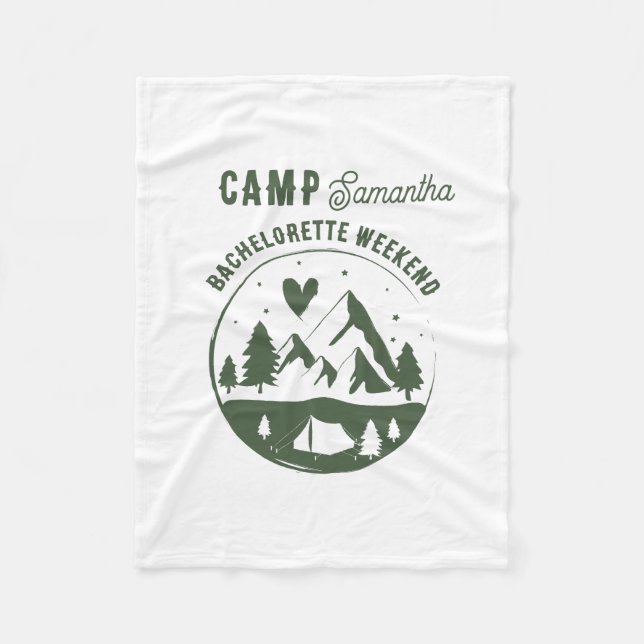 Camp Bachelorette Party Camping Bach Weekend Fleece Blanket (Front)