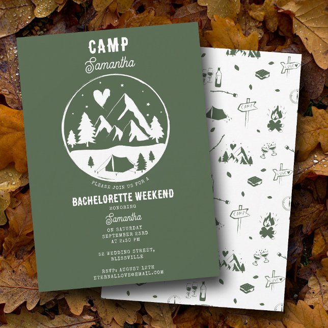 Camp Bachelorette Party Camping Bach Weekend Invitation (Camp Bachelorette Party Camping Bach Weekend Invitation)