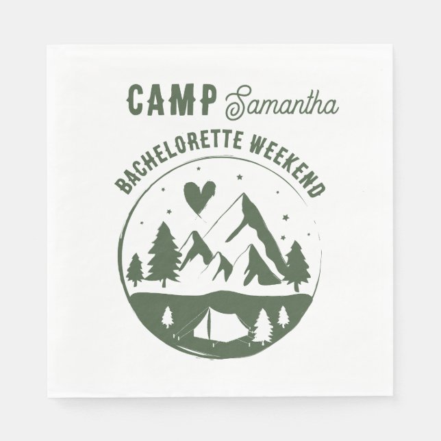 Camp Bachelorette Party Camping Bach Weekend Napkins (Front)
