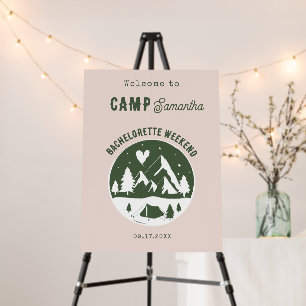 Camp Bachelorette Party Camping Bach Weekend Pink Foam Board