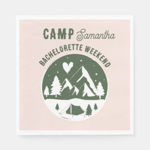Camp Bachelorette Party Camping Bach Weekend Pink Napkins