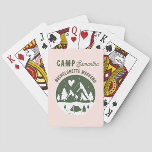Camp Bachelorette Party Camping Bach Weekend Pink Poker Cards