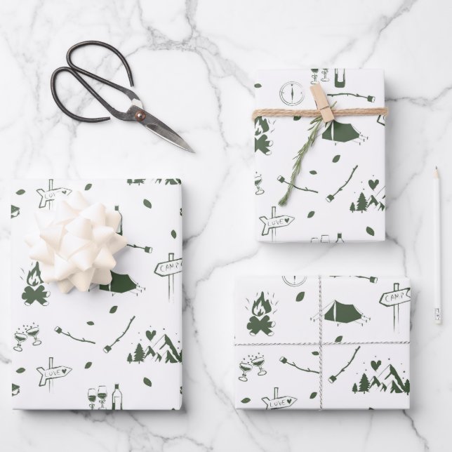 Camp Bachelorette Party Camping Bach Weekend  Wrapping Paper Sheets (Front)