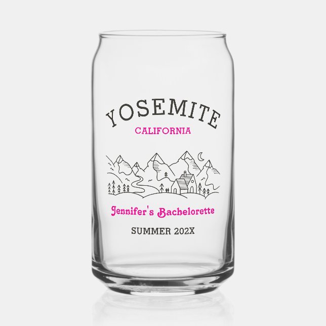 Camp Bachelorette Party Favor Bridesmaid Gift Can Glass (Front)