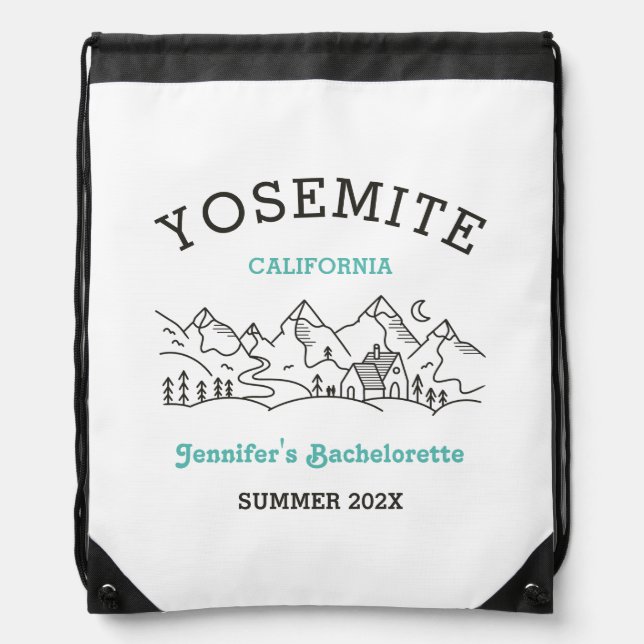 Camp Bachelorette Party Favor Bridesmaid Gift Drawstring Bag (Front)