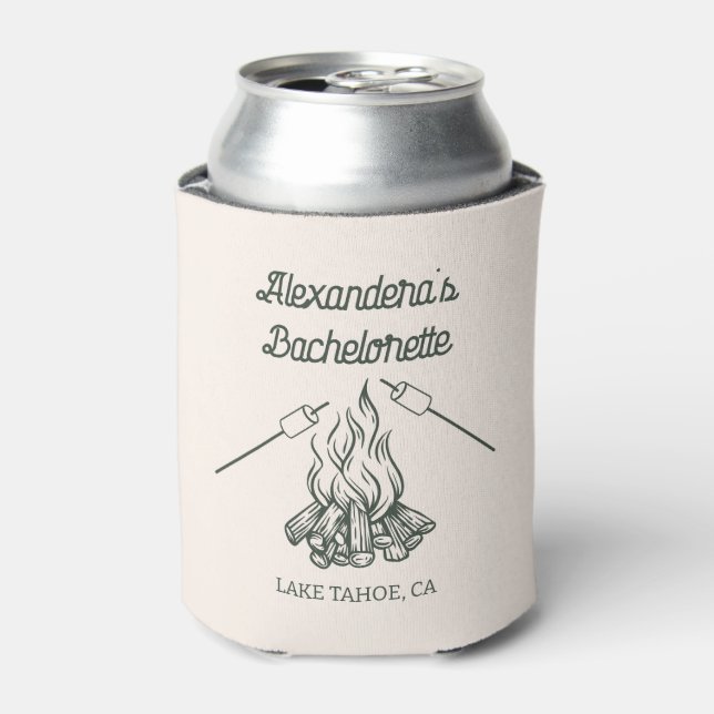 Camp Bachelorette Party Favor Can Cooler (Can Front)