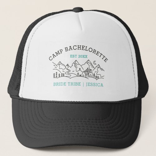 Camp Bachelorette Party Favor Custom Bride Tribe Trucker Hat