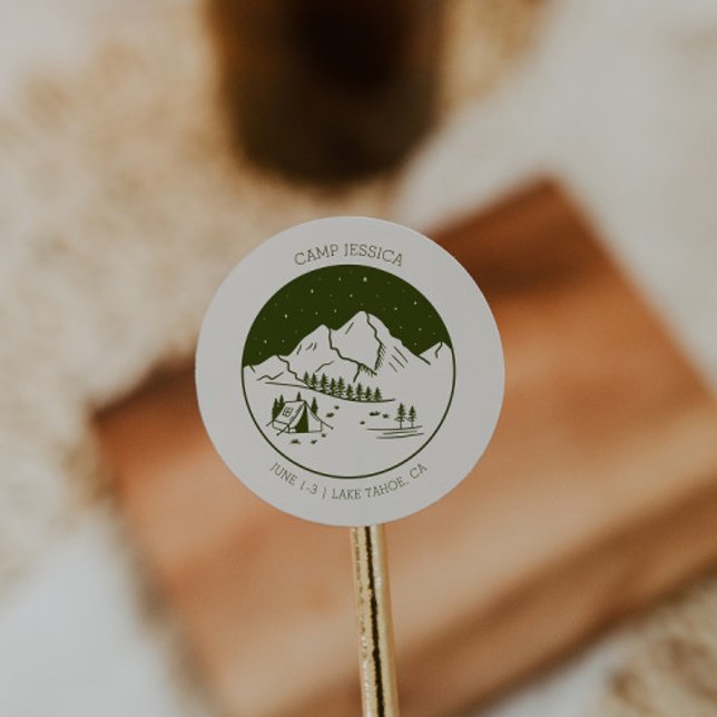 Camp Bachelorette Party Favor Sticker (Creator Uploaded)