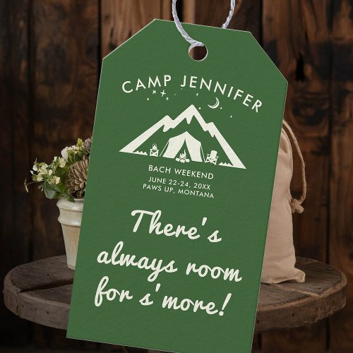 Camp Bachelorette Party Forest Green Smore Gift Tags