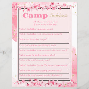 Camp Bachelorette Party Game