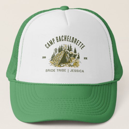 Camp Bachelorette Party Girls Camping Trip Custom Trucker Hat