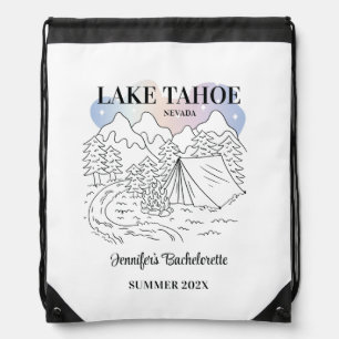 Camp Bachelorette Party Girls Trip Camping Custom Drawstring Bag