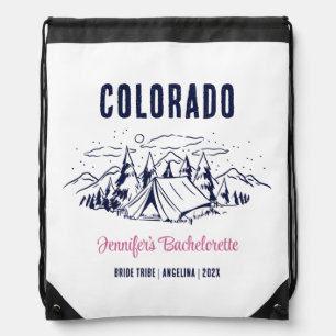 Camp Bachelorette Party Girls Trip Custom Camping Drawstring Bag