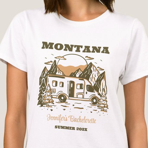 Camp Bachelorette Party Girls Trip Glamping Custom T_Shirt
