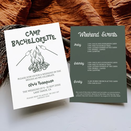 Camp Bachelorette Party Invitation