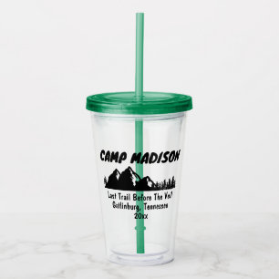 Camp Bachelorette Party Mountain Camping Bach Trip Acrylic Tumbler