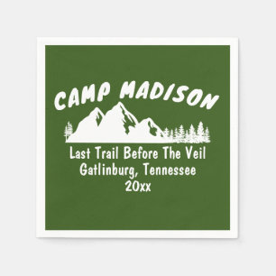 Camp Bachelorette Party Mountain Camping Ski Bach Napkins