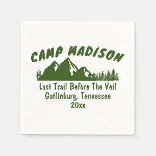 Camp Bachelorette Party Mountain Camping Ski Bach Napkins