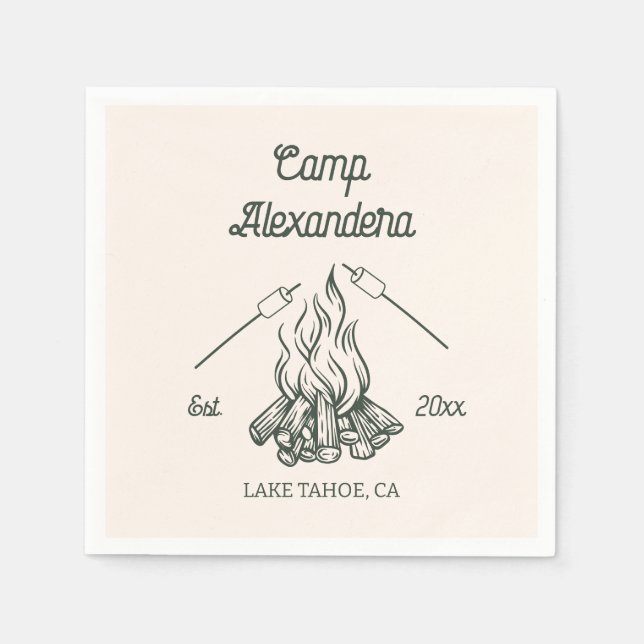Camp Bachelorette Party Napkins (Front)