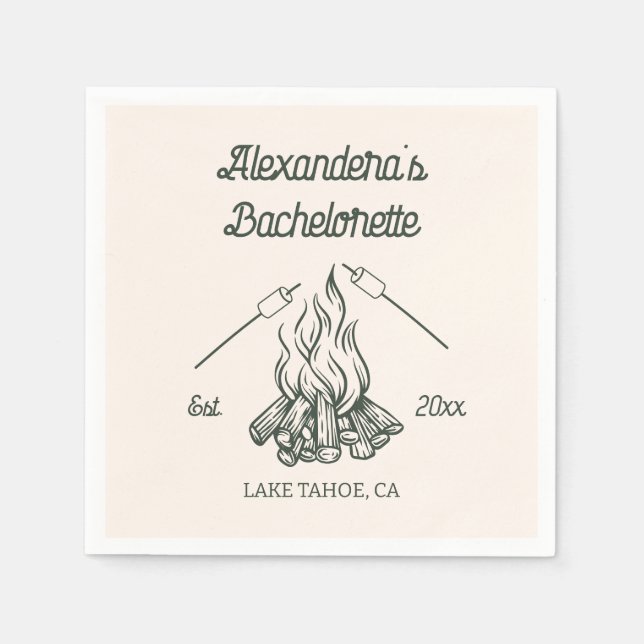 Camp Bachelorette Party  Napkins (Front)