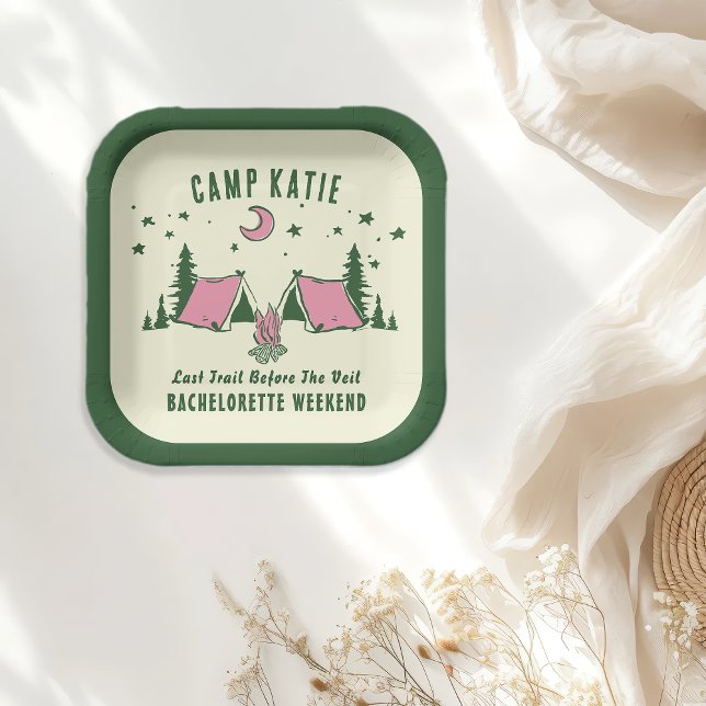 Camp Bachelorette Party Paper Plates (Creator Uploaded)