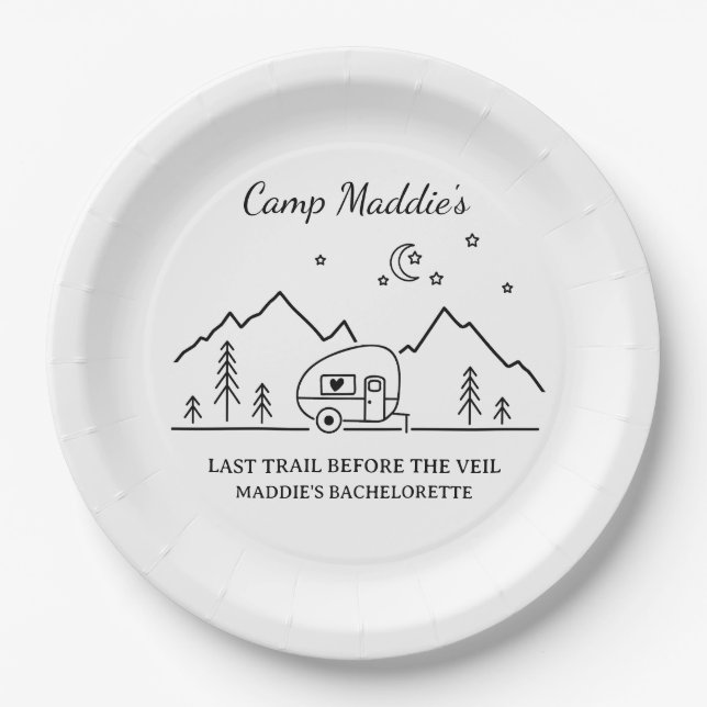 Camp Bachelorette Party  Paper Plates (Front)