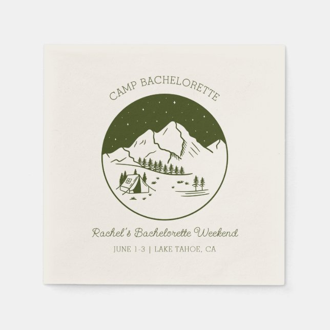 Camp Bachelorette Party Theme Napkins (Front)