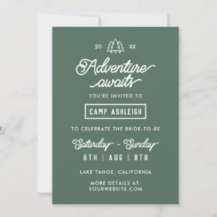 Camp Bachelorette Party Weekend in the Woods Invitation